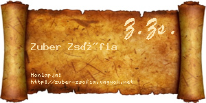 Zuber Zsófia névjegykártya